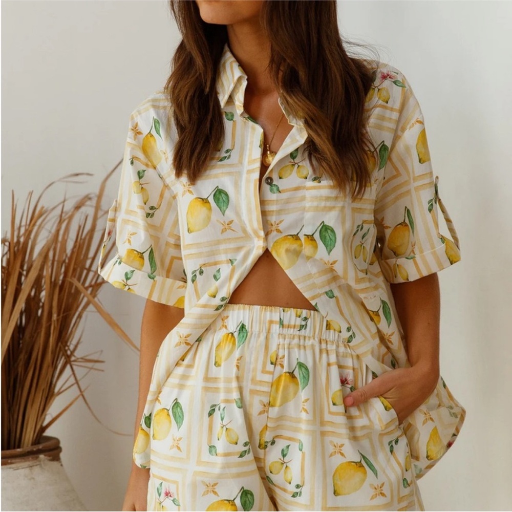 Petal & Pup Lemon and Leaf Print set